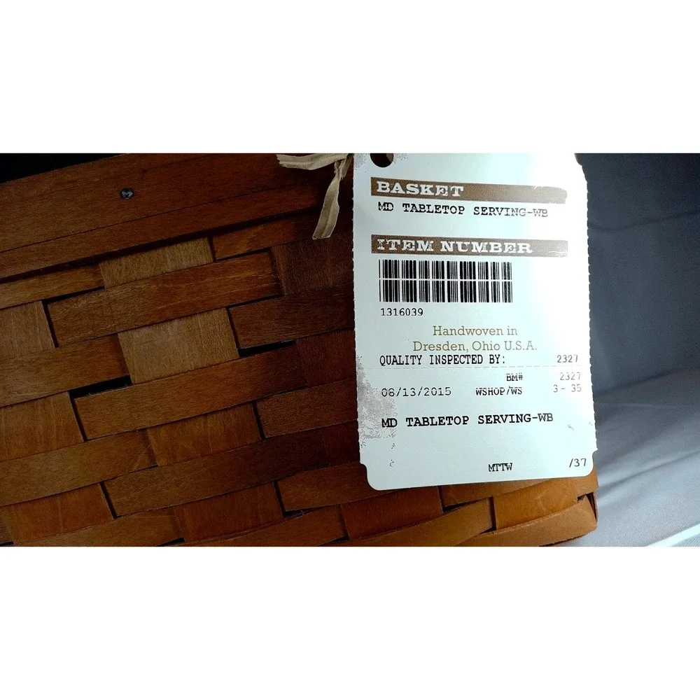 Longaberger Medium Tabletop Serving‎ Basket Maplewood Handwoven 2015 Collectible